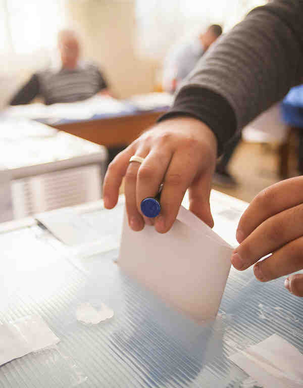 voter at the ballot box