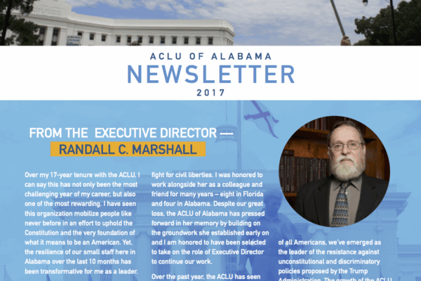front page of newsletter