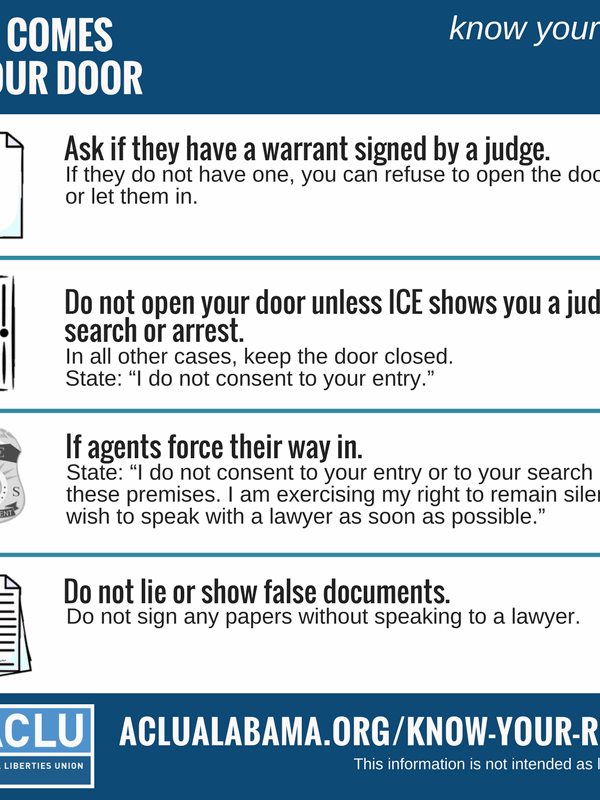 if ICE comes to your door infographic
