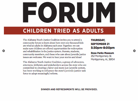 Community forum flyer