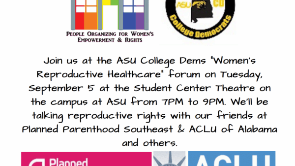 Women's reproductive healthcare forum flyer