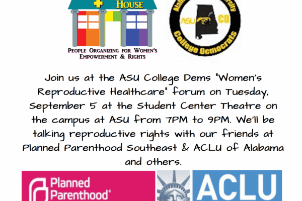 Women's reproductive healthcare forum flyer