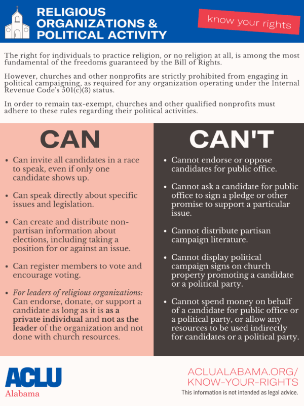 religious organizations and political activity kyr handout