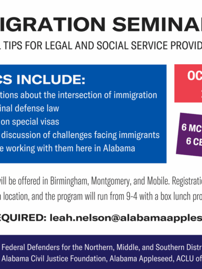 Immigration seminar flyer