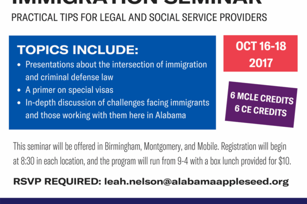 Immigration seminar flyer