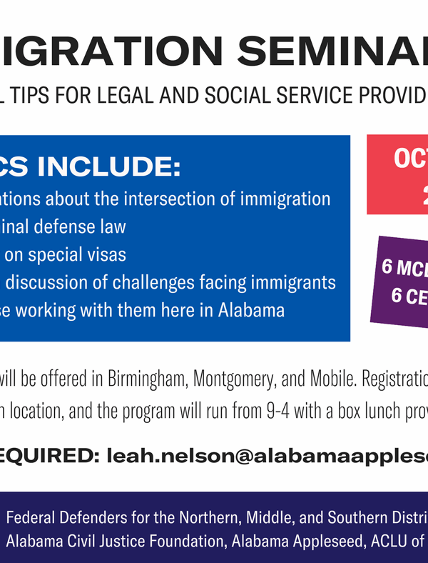 Immigration seminar flyer
