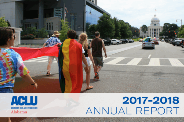cover of annual report, pride march on Dexter Ave