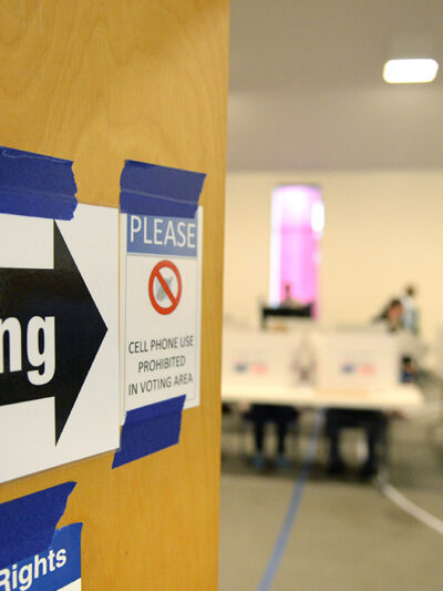 Voting Sign on a door