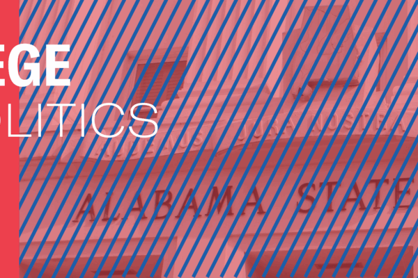 alabama state house with red tint and blue lines