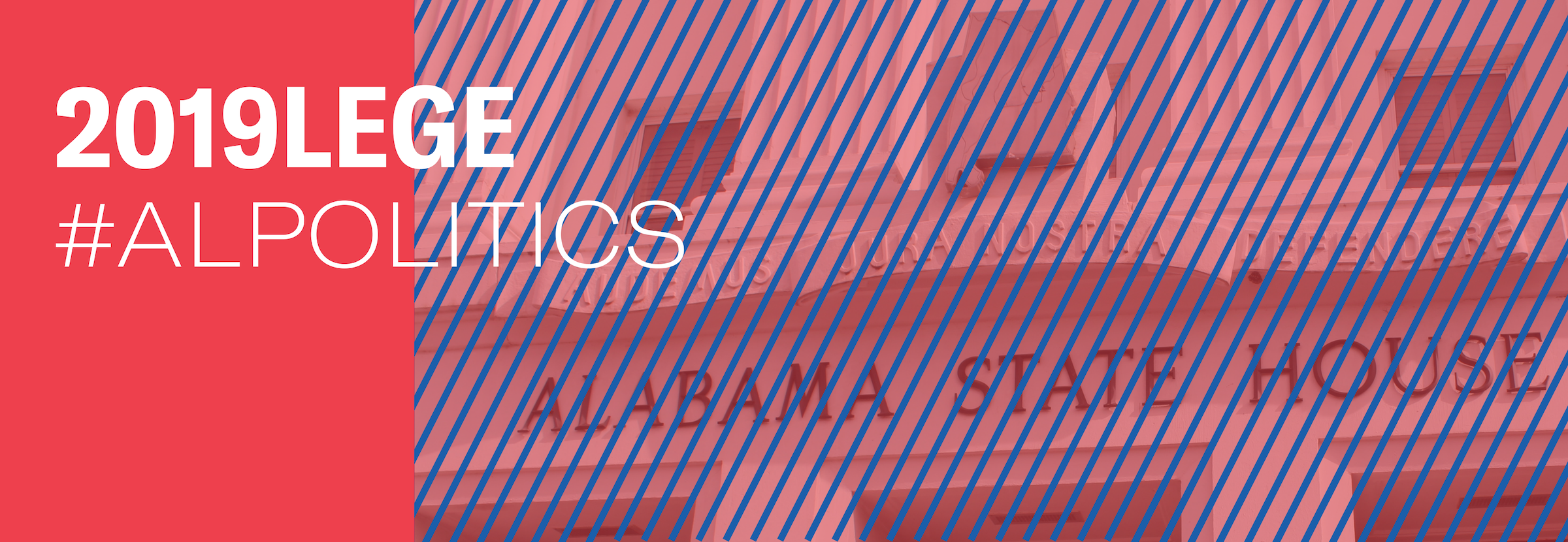 alabama state house with red tint and blue lines