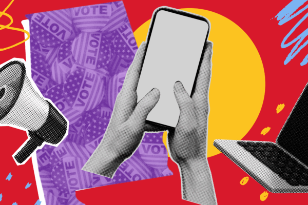 collage with phone and laptop