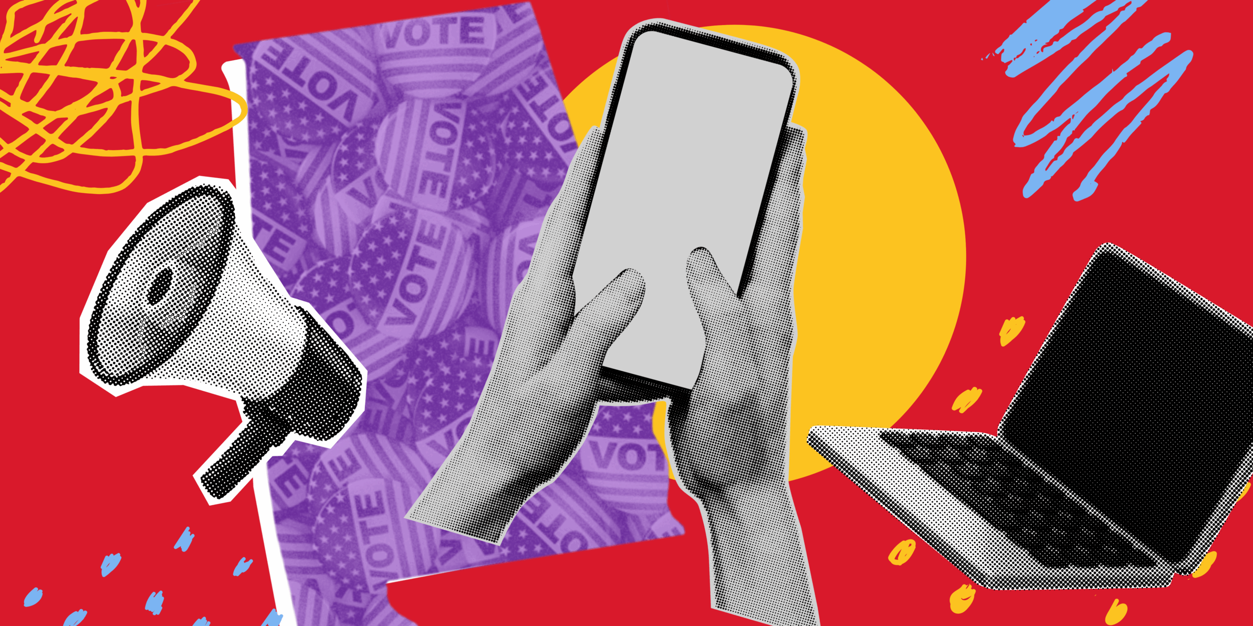 collage with phone and laptop