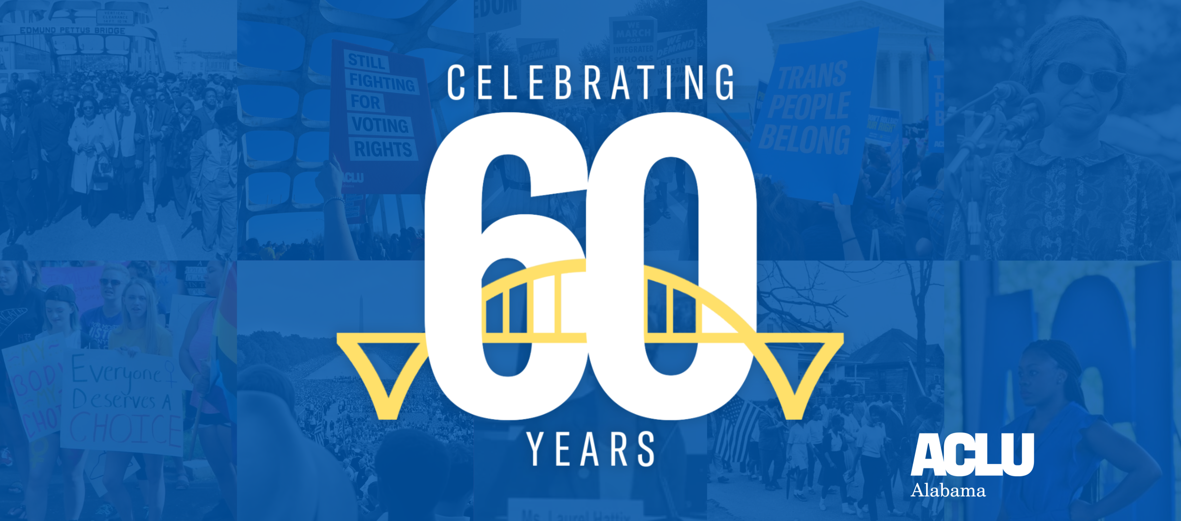 the number 60 with the Edmund pets bridge woven through the center