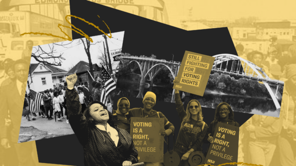 collage of selma marchers