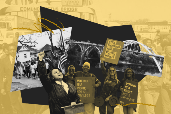 collage of selma marchers