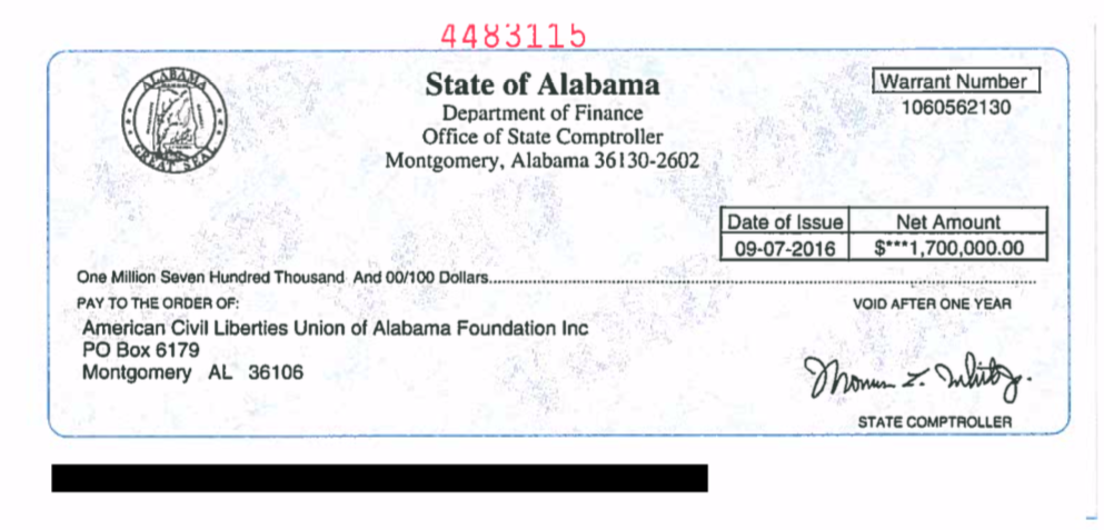 image of check from state