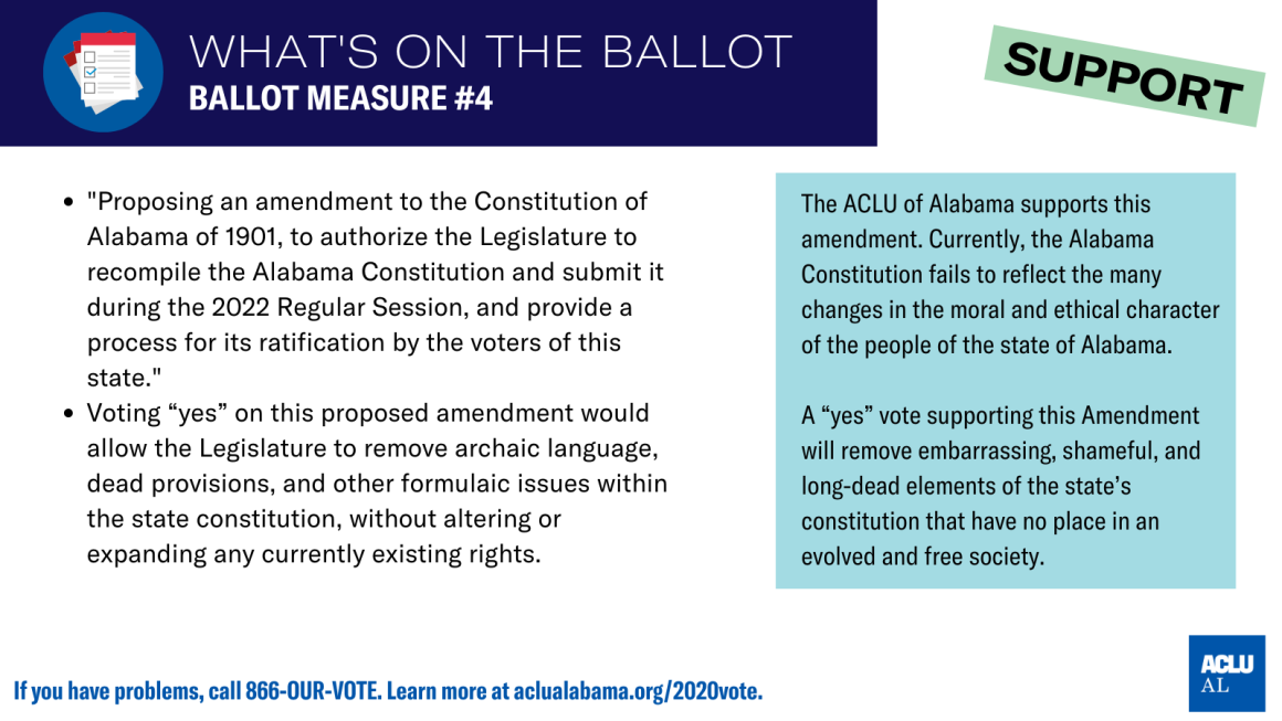 aclu of als's position on ballot measure #4