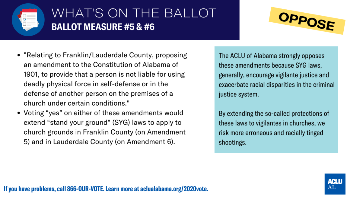 aclu of als's position on ballot measure #5 & #6