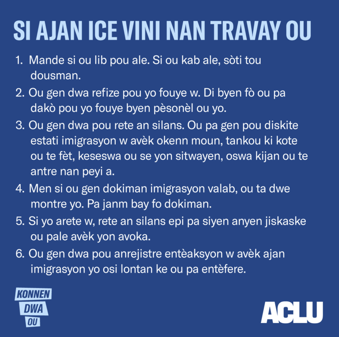 Haitian Know Your Rights