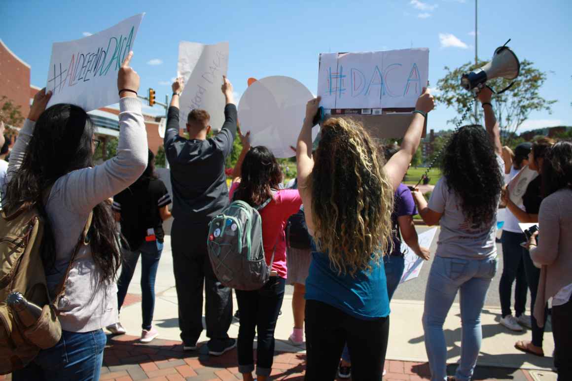 protesters at daca solidarity rally