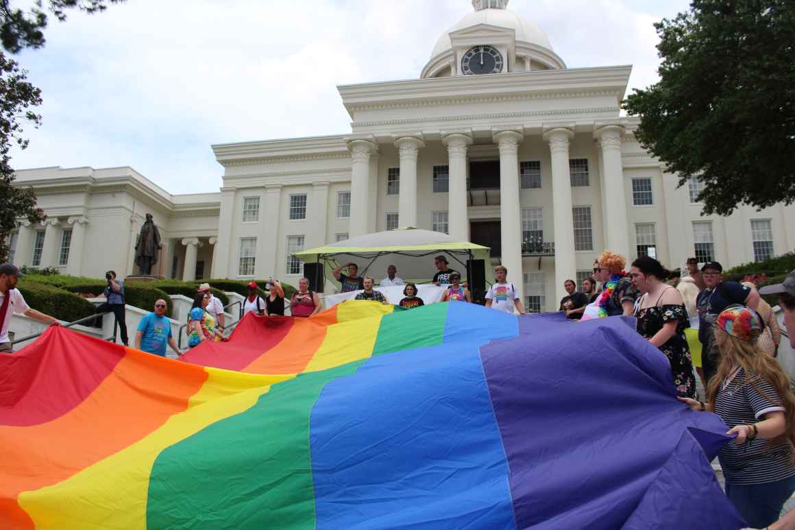 laying down the flag on the capitol steps