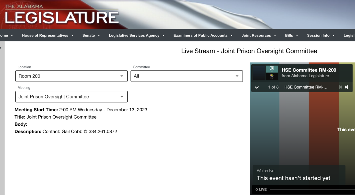 Legislative Meeting Screenshot Legislative Meeting Screenshot
