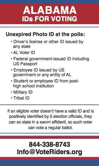 Alabama IDs for voting infographic