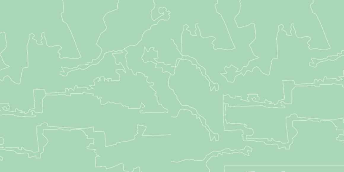 An outline of various states in the United States, against a light green background.