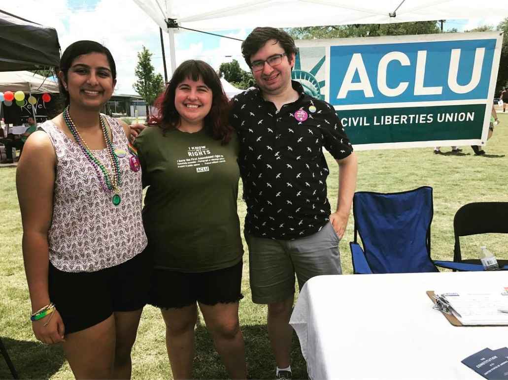 Volunteers at the ACLU of AL table at Rocket City Pride