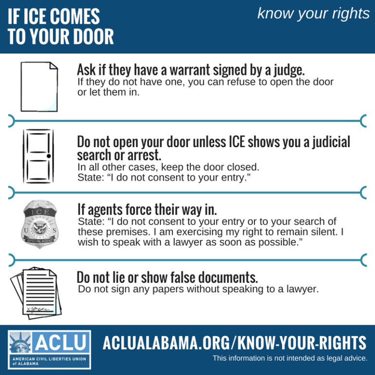 if ICE comes to your door infographic