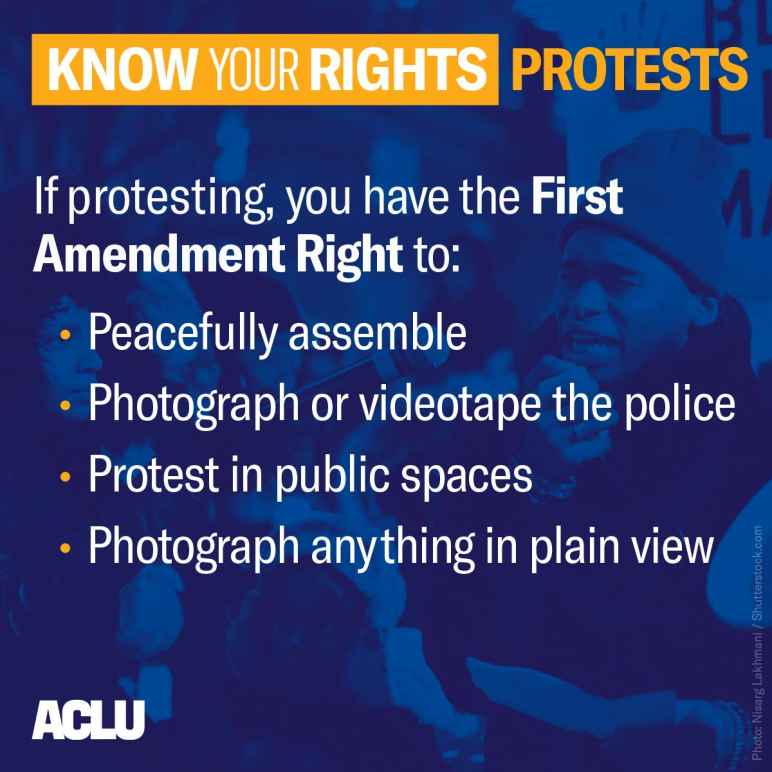 know your rights if protesting graphic