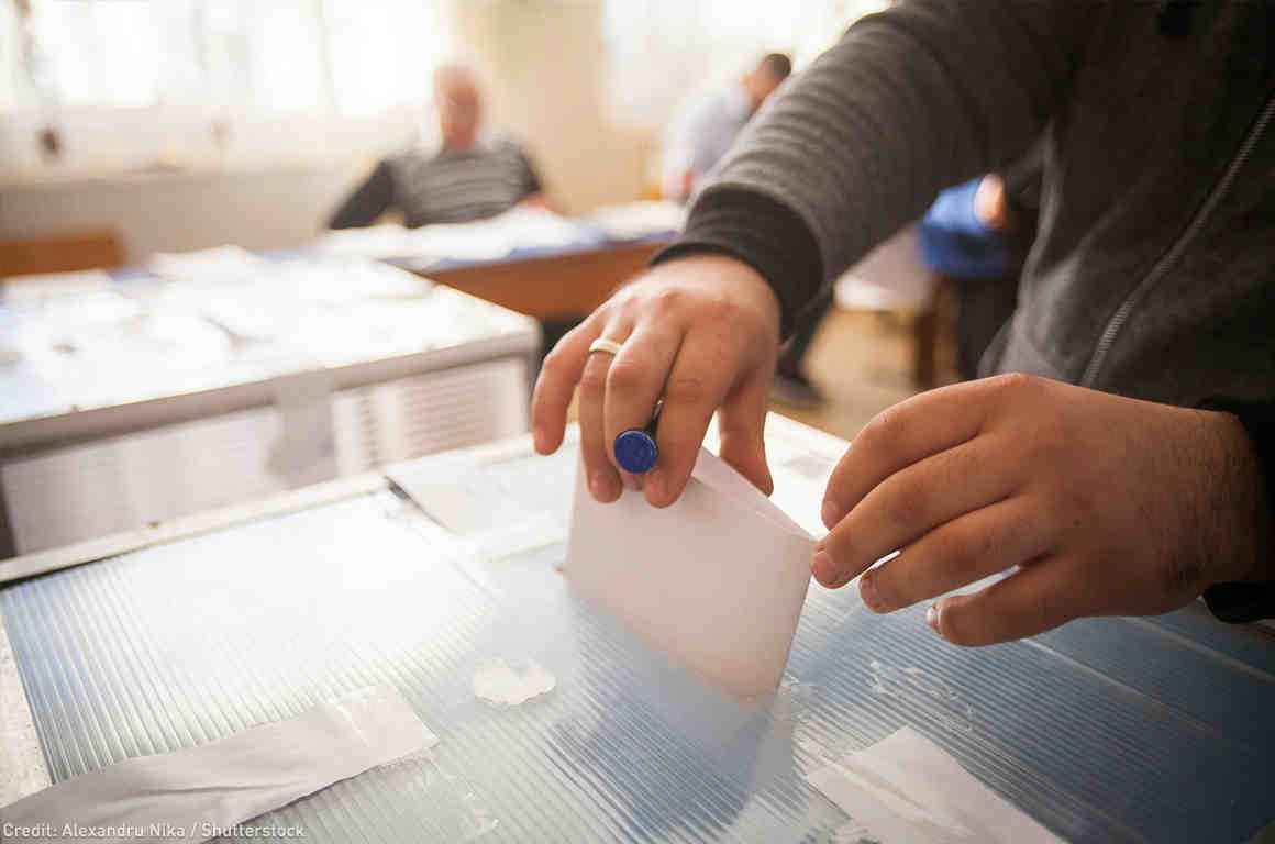voter at the ballot box