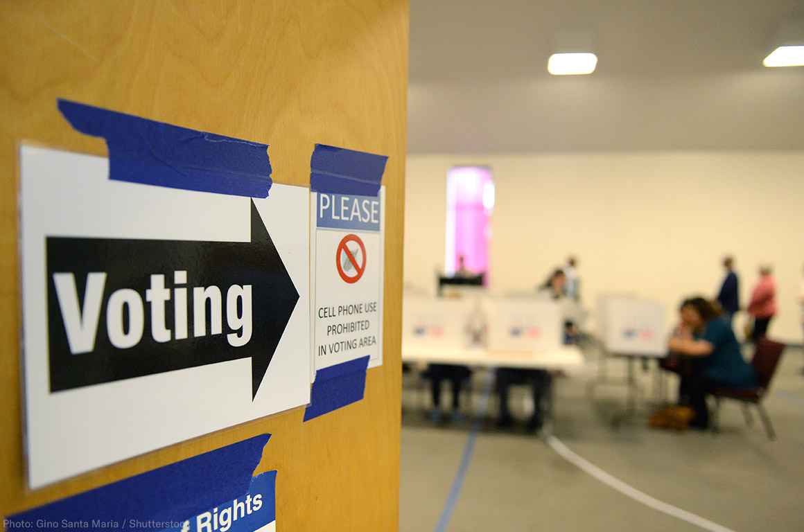 Voting Sign on a door