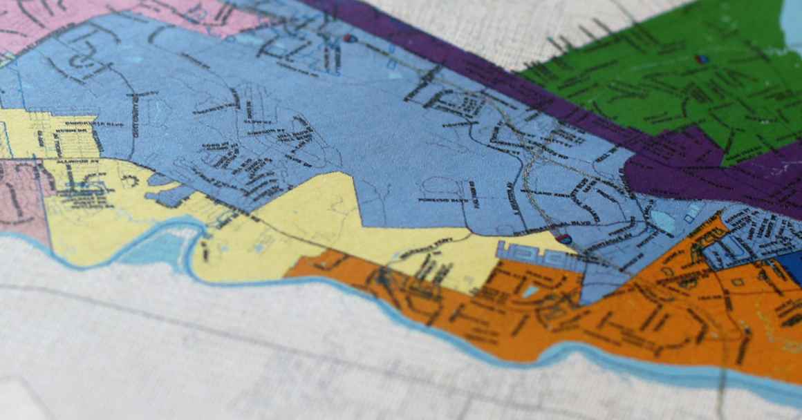 A map of the redistricting plan for the City of North Charleston.