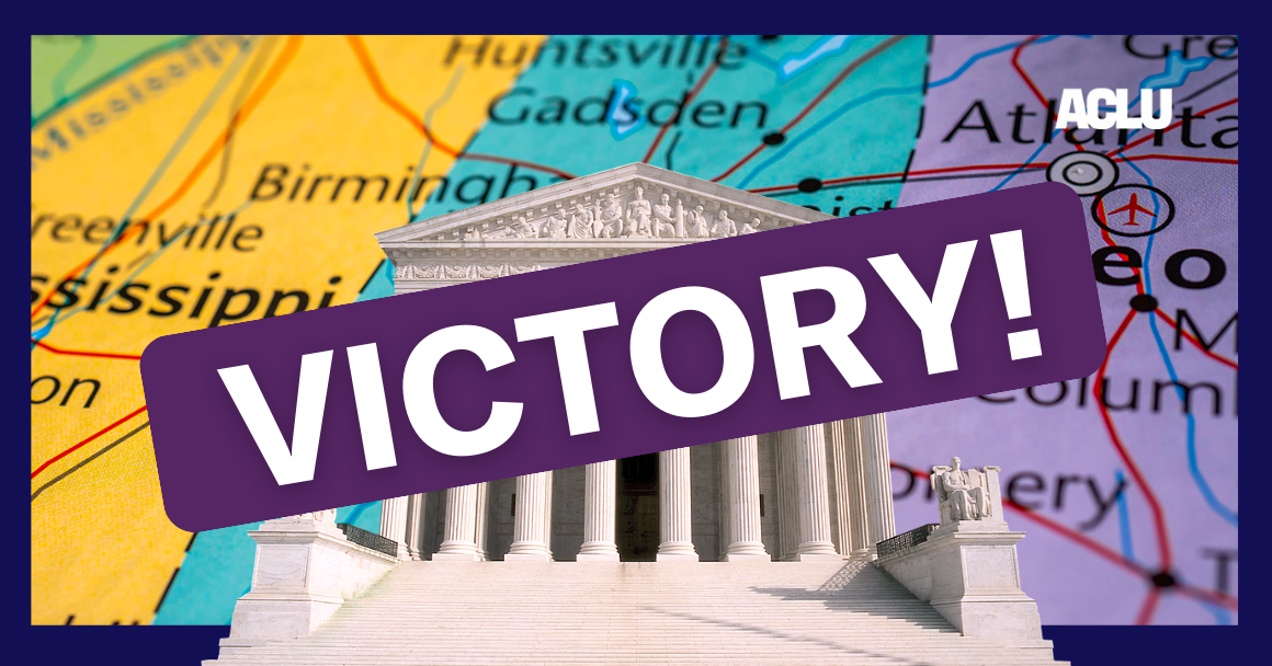 Victory! The word is stated over the Supreme Court Building