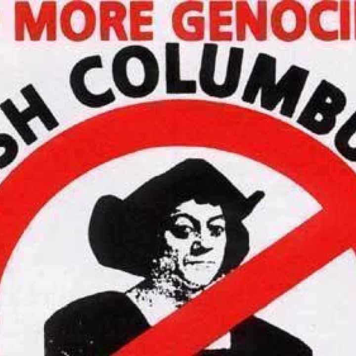 abolish columbus day, no more genocide